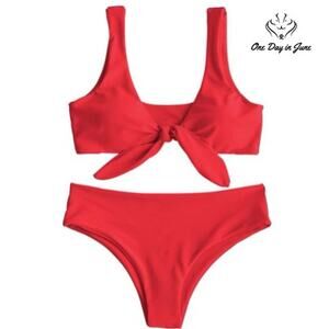 Zaful Front Knot Bikini Swimsuit Size L